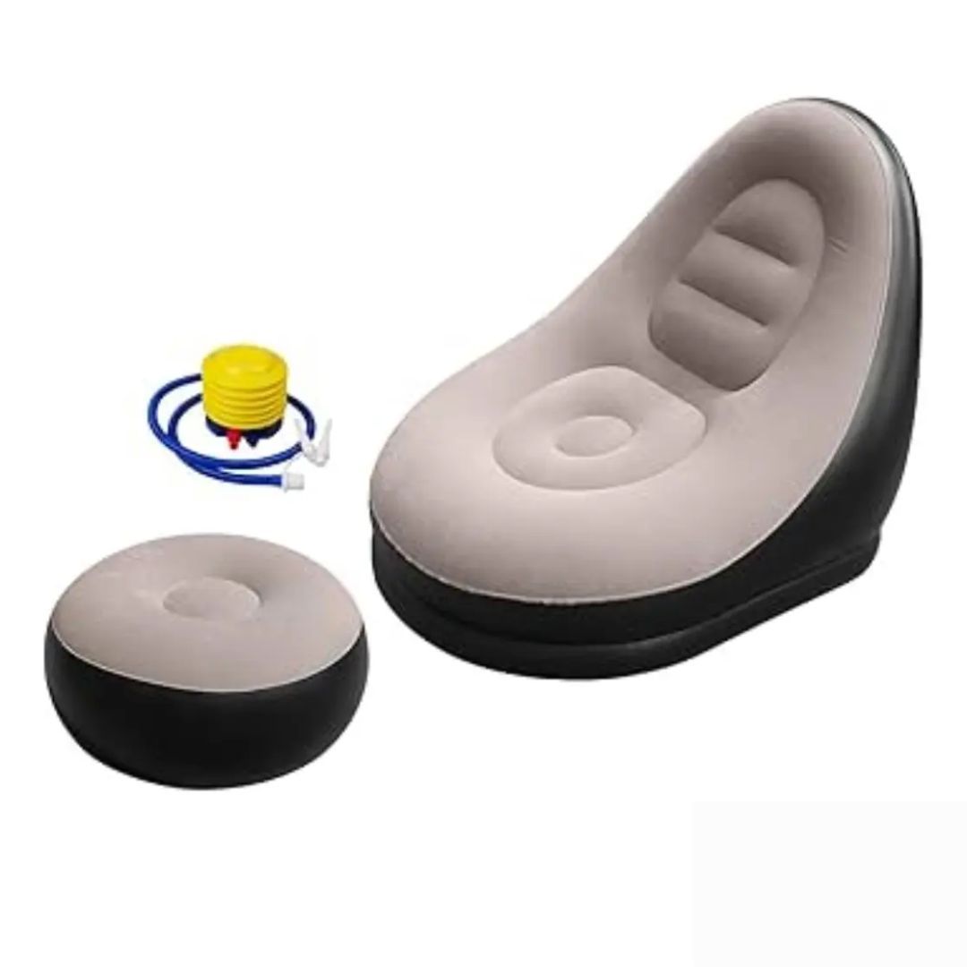 Sofa Inflable Mueble Doble Puff Posa Pies Sillon Portatil