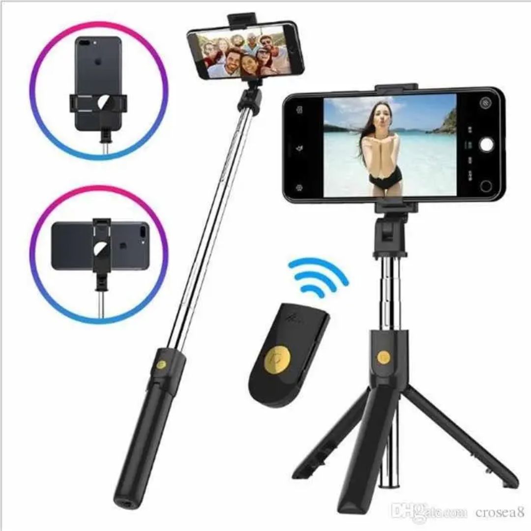 Trípode Selfiestick Monopod Con Soporte Giratorio Bluetooh