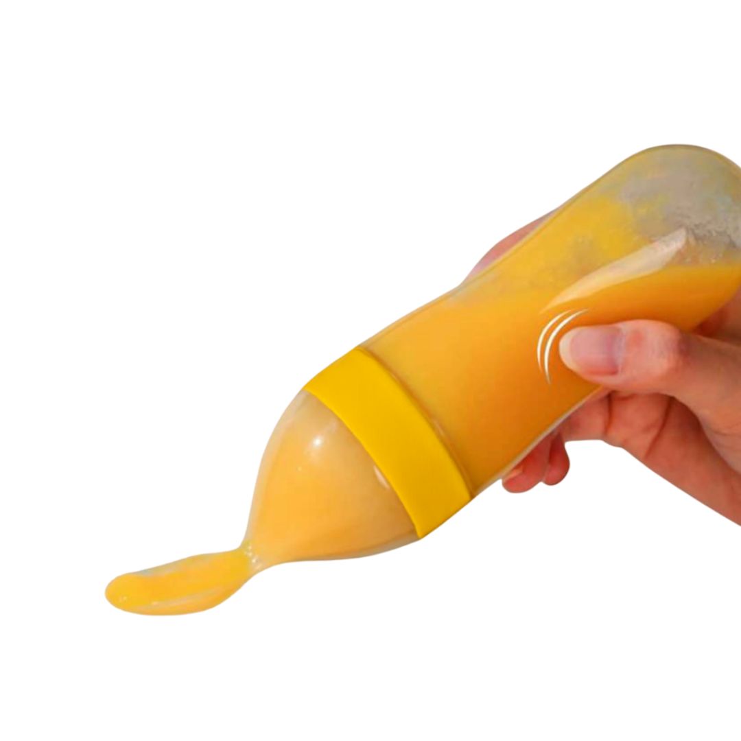 Tetero Biberón con cuchara de silicona para Bebés