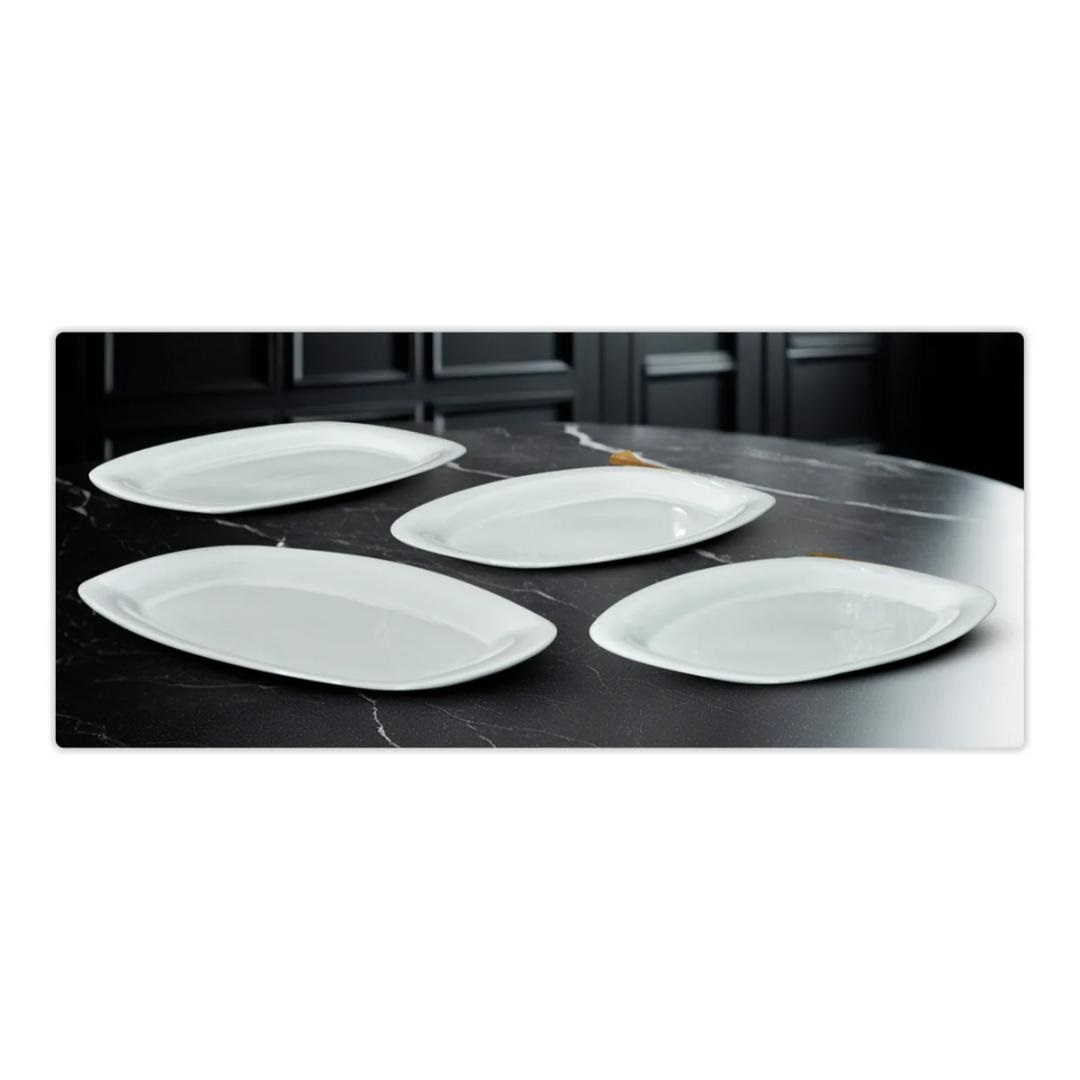 SET DE 4 PLATOS PARA SERVIR EN BLANCO