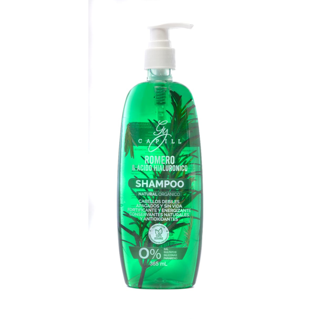 Shampoo GY Capill Orgánico – Romero & Ácido Hialurónico 365 ML