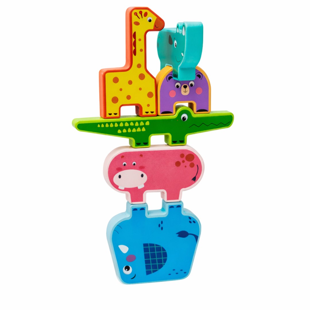 Juego de Equilibrio de Animales – Madera con Tarjetas