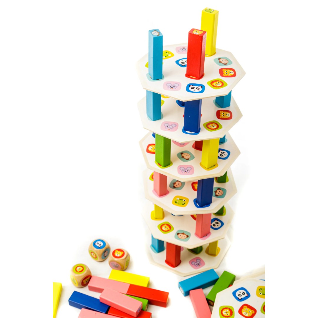 Torre de Equilibrio y Jenga – Juego Familiar 2 en 1 - Vista 2