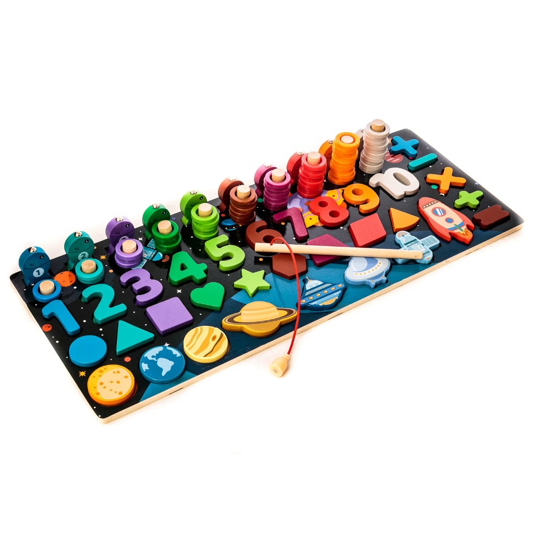 Encajable de Madera Espacial – Juego Educativo Multifunción