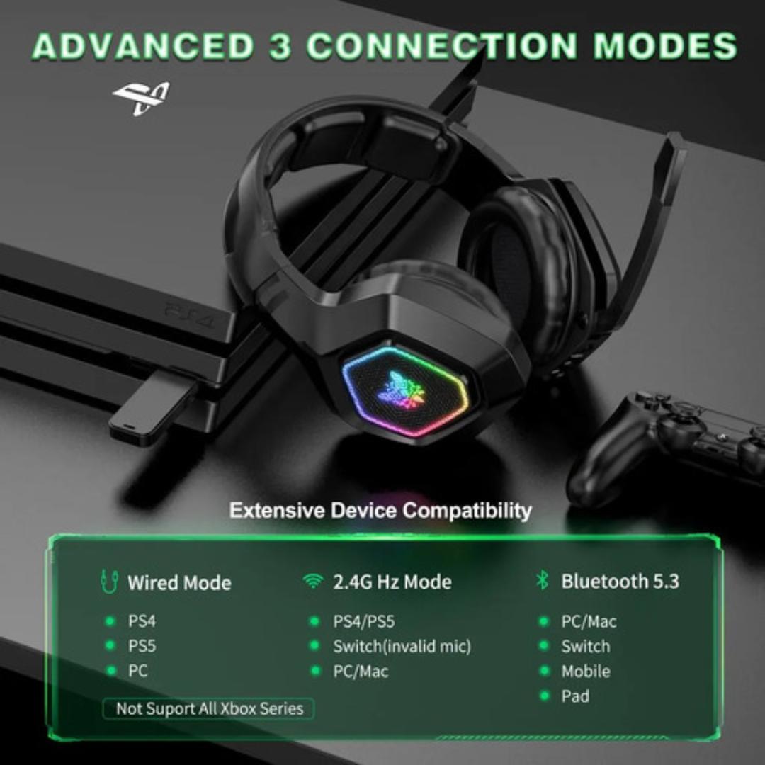 Audífono Gamer Inalámbrico Micrófono Bluetooth Recargable - Vista 4