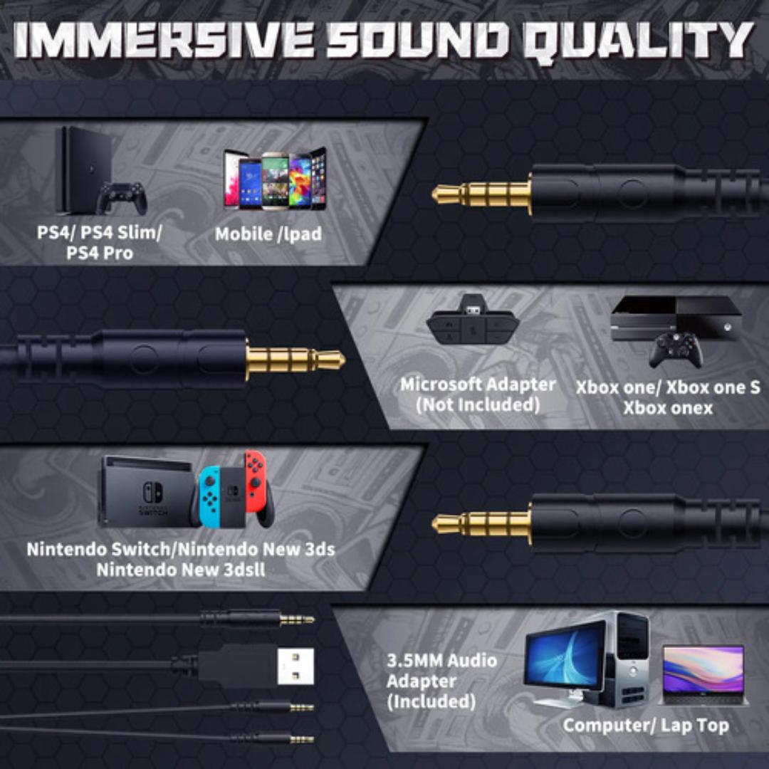 Audífono Gamer Rgb Con Audifono Y Splitter K9 - Vista 2