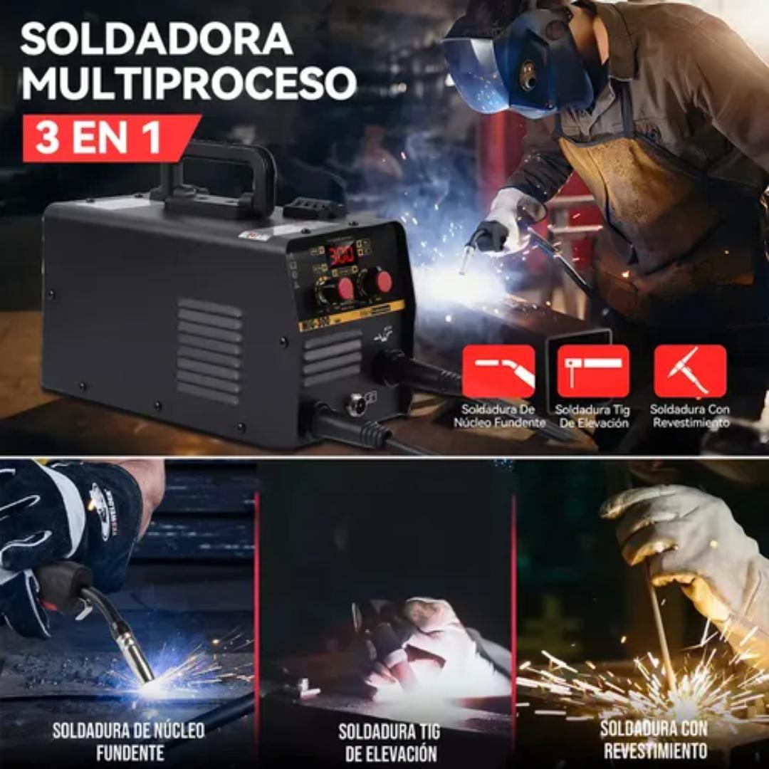 Máquina De Soldar 300amp Mma, Mig, Tig 3 En 1 De 110v