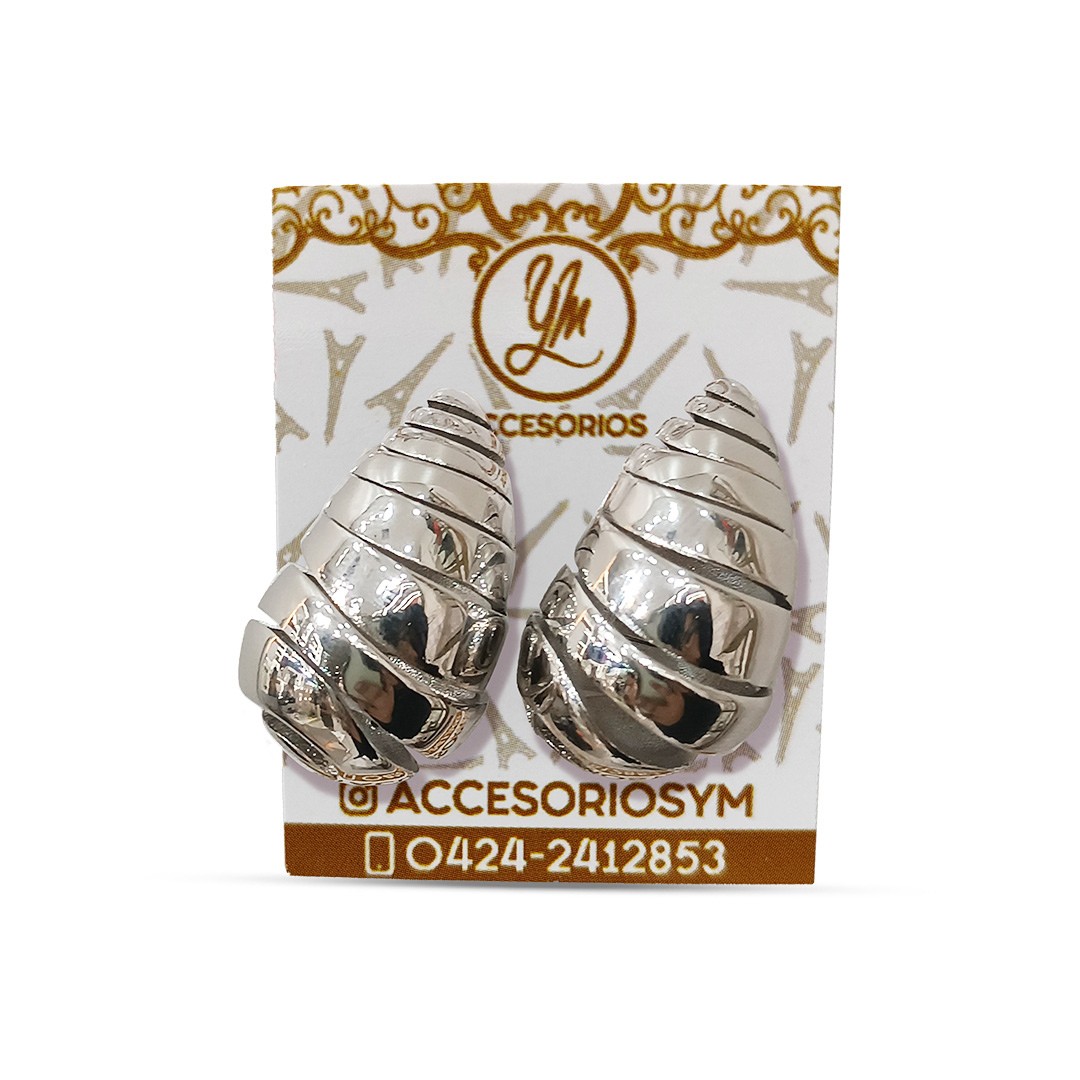 Zarcillo Gota Grandes Espiral YM Accesorios