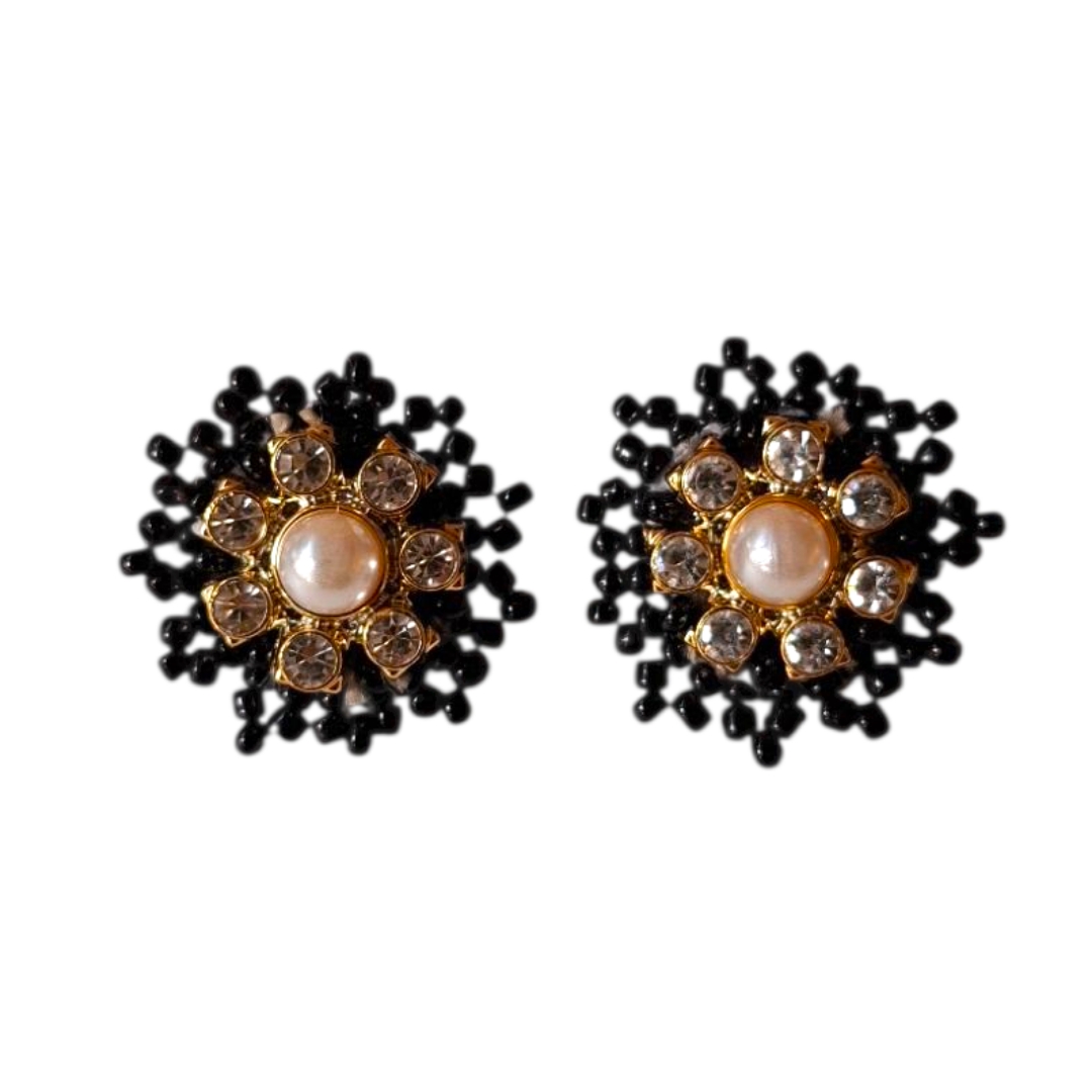 Zarcillos Danika Accesorios Tana negros con perlas