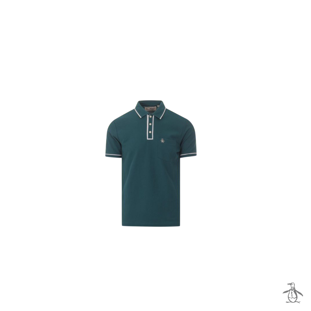 Polo Verde Detalle Cuello Original Penguin